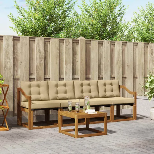 Set vanjskih sofa 5 kom. Prirodna i bež - Prirodno i bež Nagnuto Cijena