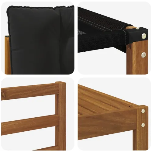 Set vanjskih sofa 6 kom. Prirodna i crna - Prirodna i crno vodoravne letvice Cijena