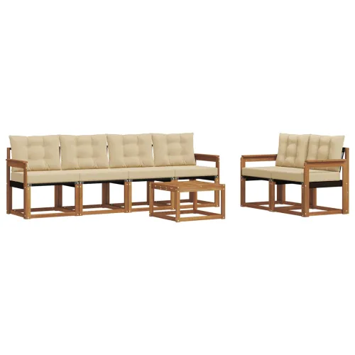 Set vanjskih sofa 7 kom. Prirodna i bež - Prirodno i bež Otvoreni okvir Cijena