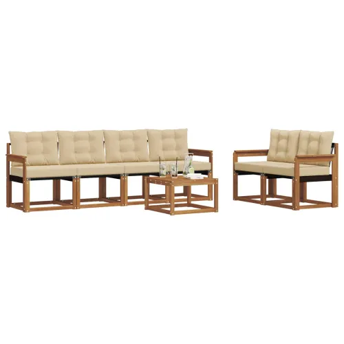 Set vanjskih sofa 7 kom. Prirodna i bež - Prirodno i bež Otvoreni okvir Cijena