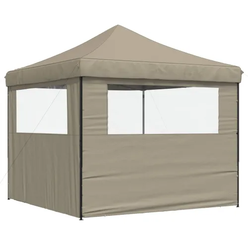 Šator za svadbe - šator za zabave 292 x 292 x 315 cm Sivosmeđa Oxford tkanina - Sivosmeđa s dvije bočne zidove Da Cijena