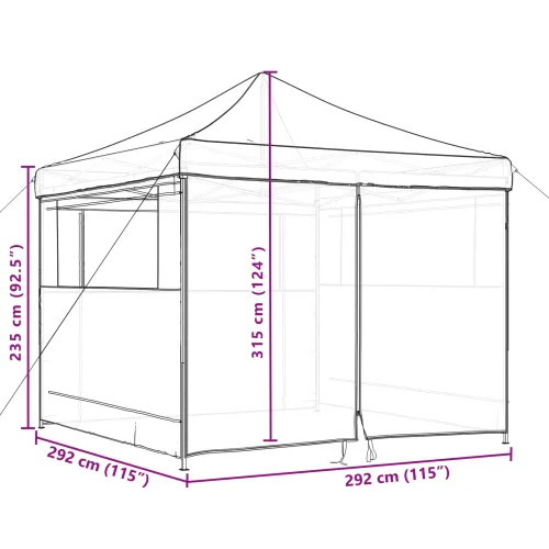 Šator za svadbe - šator za zabave 292 x 292 x 315 cm Bež Oxford tkanina - Bež s 4 bočna zida Da Cijena