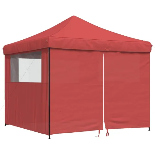 Šator za svadbe - šator za zabave 292 x 292 x 315 cm Tamno crvena Oxford tkanina - Tamno crvena s 4 bočna zida Da Cijena
