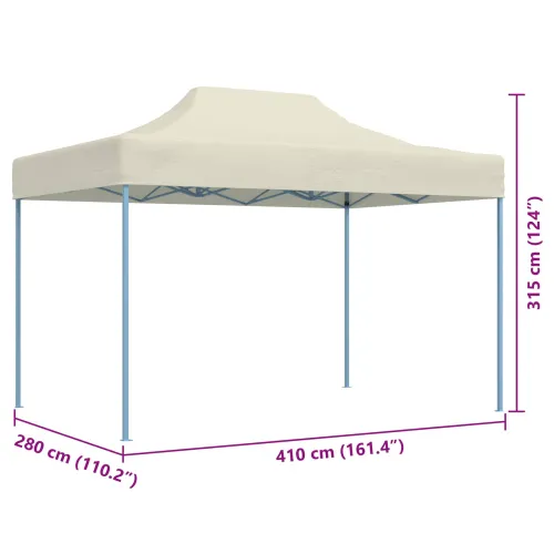 Šator za svadbe - šator za zabave 280 x 410 x 315 cm Krem Oxford tkanina - Krem Bez bočnog zida Da Cijena