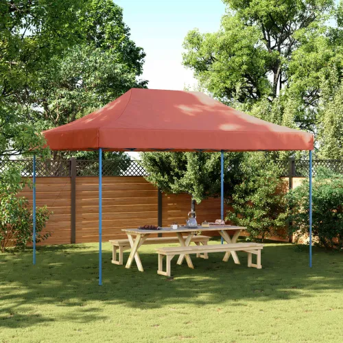 Šator za svadbe - šator za zabave 279 x 410 x 315 cm Terakota Oxford tkanina - Terakota Bez bočnog zida Da Cijena