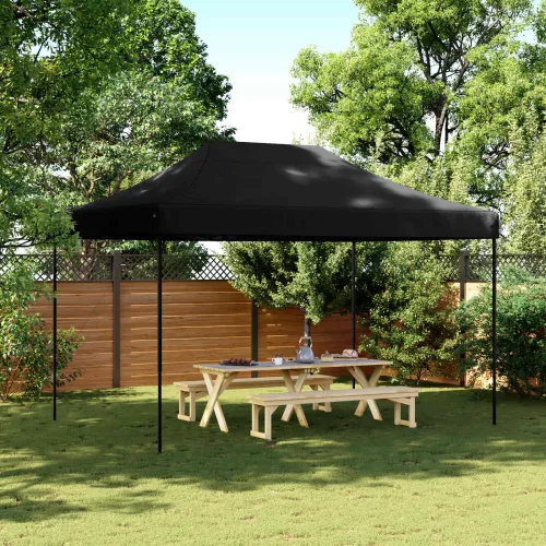 Šator za svadbe - šator za zabave 279 x 410 x 315 cm Crna Oxford tkanina - Crna Bez bočnog zida Da Cijena