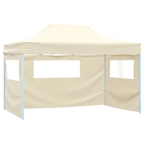 Šator za svadbe - šator za zabave 280 x 410 x 315 cm Krem Oxford tkanina - Krem s dvije bočne zidove Da Cijena