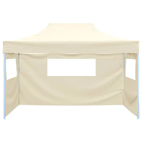Šator za svadbe - šator za zabave 280 x 410 x 315 cm Krem Oxford tkanina - Krem s dvije bočne zidove Da Cijena