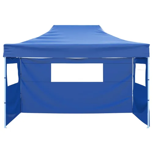 Šator za svadbe - šator za zabave 280 x 410 x 315 cm Plava Oxford tkanina - Plava s dvije bočne zidove Da Cijena