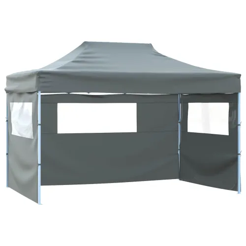 Šator za svadbe - šator za zabave 280 x 410 x 315 cm Antracit Oxford tkanina - Antracit s dvije bočne zidove Da Cijena