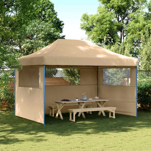 Šator za svadbe - šator za zabave 279 x 410 x 315 cm Bež Oxford tkanina - Bež s dvije bočne zidove Da Cijena