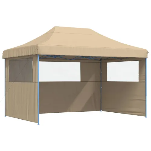 Šator za svadbe - šator za zabave 279 x 410 x 315 cm Bež Oxford tkanina - Bež s dvije bočne zidove Da Cijena