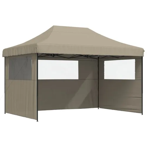 Šator za svadbe - šator za zabave 279 x 410 x 315 cm Sivosmeđa Oxford tkanina - Sivosmeđa s dvije bočne zidove Da Cijena