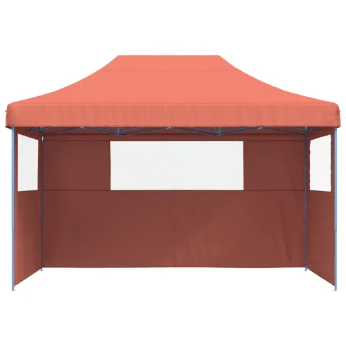 Šator za svadbe - šator za zabave 279 x 410 x 315 cm Terakota Oxford tkanina - Terakota s dvije bočne zidove Da Cijena