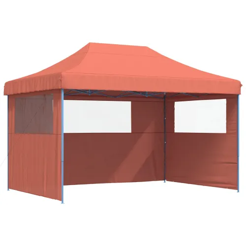 Šator za svadbe - šator za zabave 279 x 410 x 315 cm Terakota Oxford tkanina - Terakota s dvije bočne zidove Da Cijena