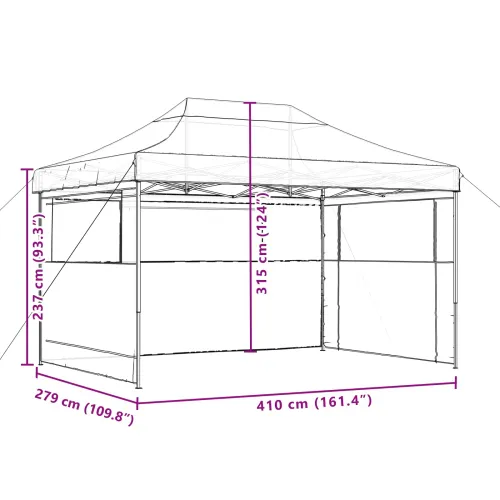 Šator za svadbe - šator za zabave 279 x 410 x 315 cm Terakota Oxford tkanina - Terakota s dvije bočne zidove Da Cijena