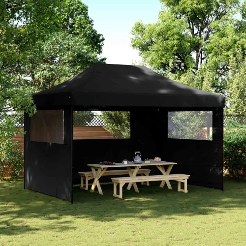 Šator za svadbe - šator za zabave 279 x 410 x 315 cm Crna Oxford tkanina - Crna s dvije bočne zidove Da Cijena
