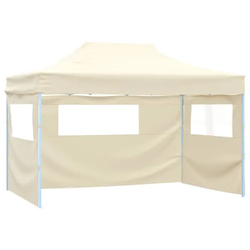 Šator za svadbe - šator za zabave 280 x 410 x 315 cm Krem Oxford tkanina - Krem s 4 bočna zida Da Cijena