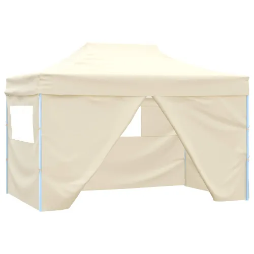 Šator za svadbe - šator za zabave 280 x 410 x 315 cm Krem Oxford tkanina - Krem s 4 bočna zida Da Cijena