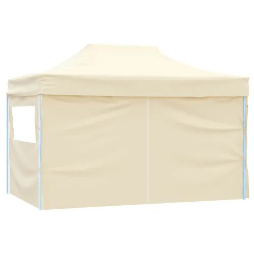 Šator za svadbe - šator za zabave 280 x 410 x 315 cm Krem Oxford tkanina - Krem s 4 bočna zida Da Cijena