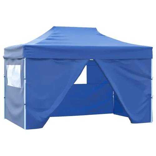 Šator za svadbe - šator za zabave 280 x 410 x 315 cm Plava Oxford tkanina - Plava s 4 bočna zida Da Cijena