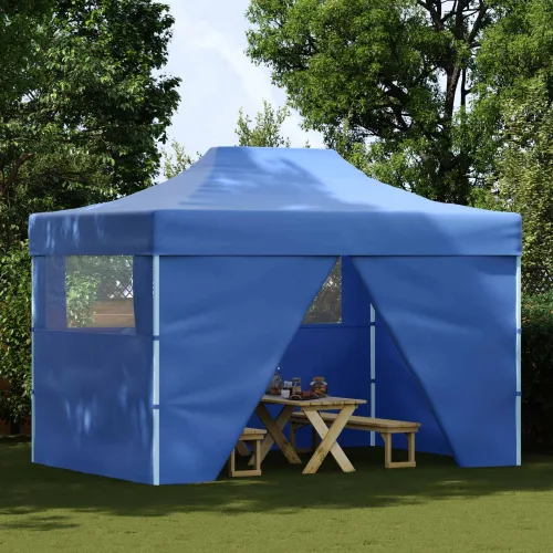 Šator za svadbe - šator za zabave 280 x 410 x 315 cm Plava Oxford tkanina - Plava s 4 bočna zida Da Cijena