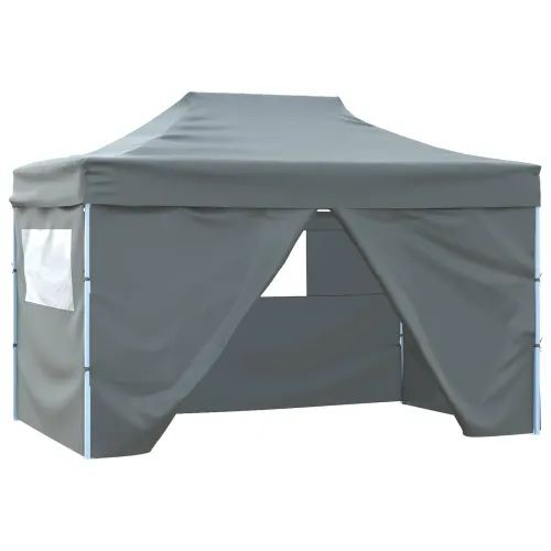 Šator za svadbe - šator za zabave 280 x 410 x 315 cm Antracit Oxford tkanina - Antracit s 4 bočna zida Da Cijena
