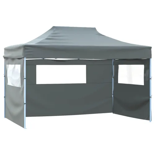 Šator za svadbe - šator za zabave 280 x 410 x 315 cm Antracit Oxford tkanina - Antracit s 4 bočna zida Da Cijena