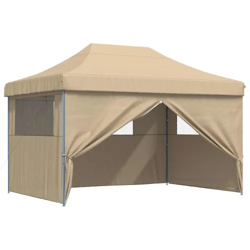 Šator za svadbe - šator za zabave 279 x 410 x 315 cm Bež Oxford tkanina - Bež s 4 bočna zida Da Cijena
