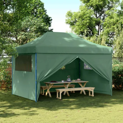 Šator za svadbe - šator za zabave 279 x 410 x 315 cm Zelena Oxford tkanina - Zelena s 4 bočna zida Da Cijena
