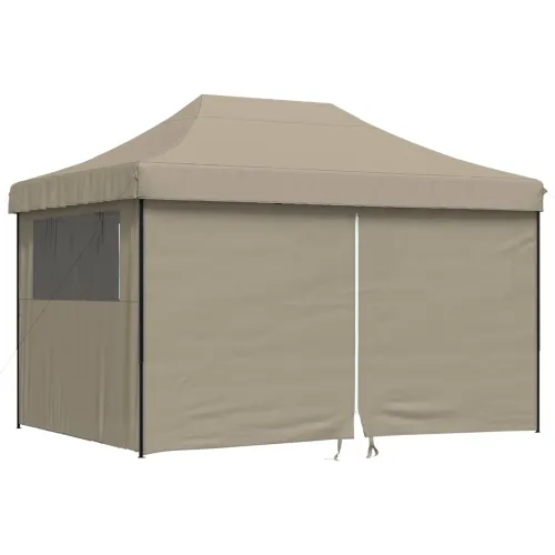 Šator za svadbe - šator za zabave 279 x 410 x 315 cm Sivosmeđa Oxford tkanina - Sivosmeđa s 4 bočna zida Da Cijena