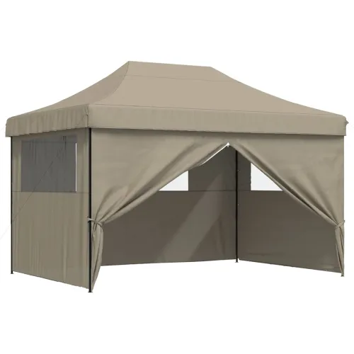 Šator za svadbe - šator za zabave 279 x 410 x 315 cm Sivosmeđa Oxford tkanina - Sivosmeđa s 4 bočna zida Da Cijena