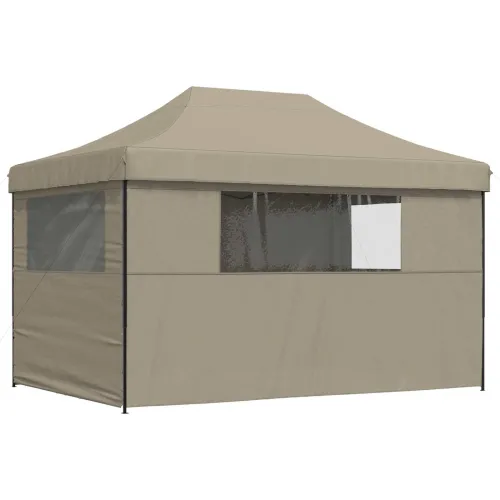 Šator za svadbe - šator za zabave 279 x 410 x 315 cm Sivosmeđa Oxford tkanina - Sivosmeđa s 4 bočna zida Da Cijena
