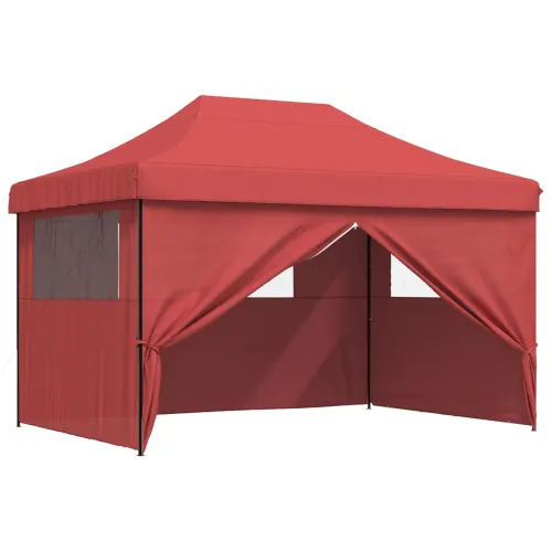 Šator za svadbe - šator za zabave 279 x 410 x 315 cm Tamno crvena Oxford tkanina - Tamno crvena s 4 bočna zida Da Cijena