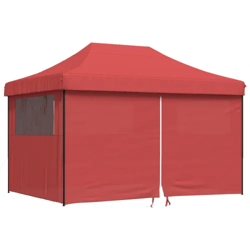 Šator za svadbe - šator za zabave 279 x 410 x 315 cm Tamno crvena Oxford tkanina - Tamno crvena s 4 bočna zida Da Cijena