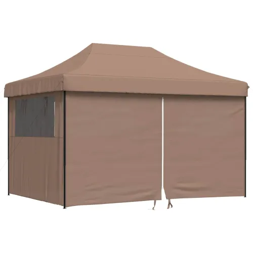 Šator za svadbe - šator za zabave 279 x 410 x 315 cm Smeđa Oxford tkanina - Smeđa s 4 bočna zida Da Cijena