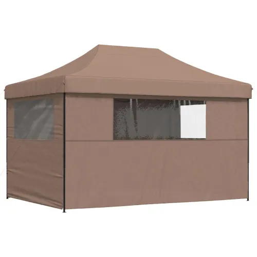 Šator za svadbe - šator za zabave 279 x 410 x 315 cm Smeđa Oxford tkanina - Smeđa s 4 bočna zida Da Cijena