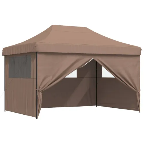 Šator za svadbe - šator za zabave 279 x 410 x 315 cm Smeđa Oxford tkanina - Smeđa s 4 bočna zida Da Cijena
