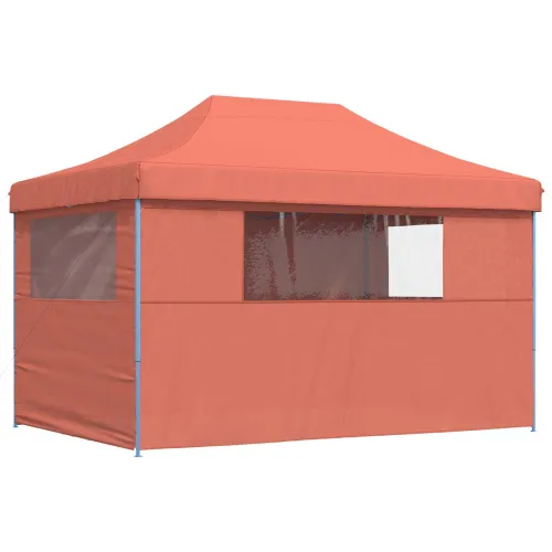Šator za svadbe - šator za zabave 279 x 410 x 315 cm Terakota Oxford tkanina - Terakota s 4 bočna zida Da Cijena