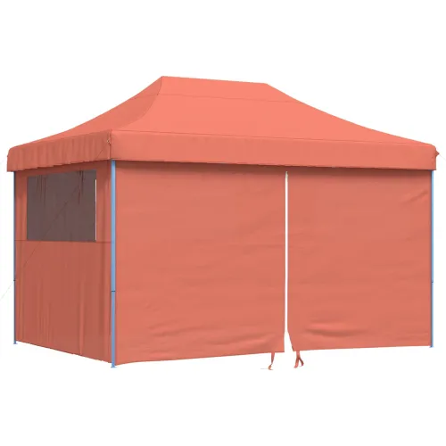 Šator za svadbe - šator za zabave 279 x 410 x 315 cm Terakota Oxford tkanina - Terakota s 4 bočna zida Da Cijena