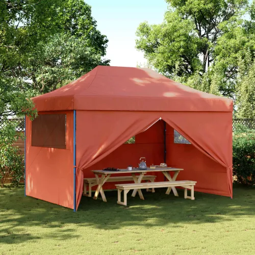 Šator za svadbe - šator za zabave 279 x 410 x 315 cm Terakota Oxford tkanina - Terakota s 4 bočna zida Da Cijena