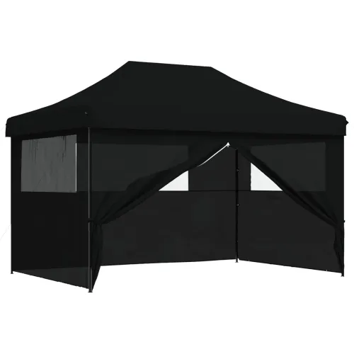 Šator za svadbe - šator za zabave 279 x 410 x 315 cm Crna Oxford tkanina - Crna s 4 bočna zida Da Cijena