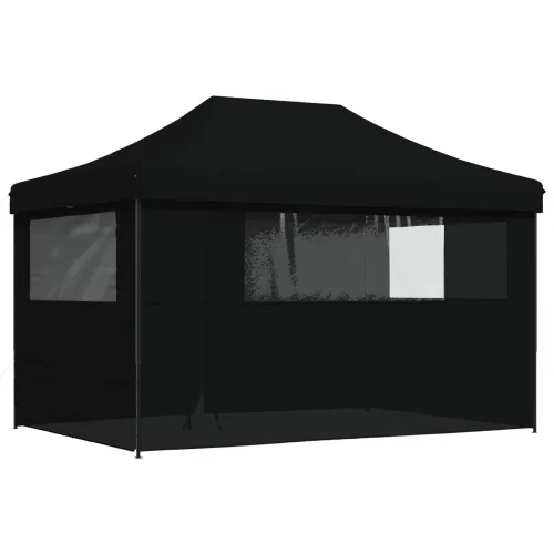 Šator za svadbe - šator za zabave 279 x 410 x 315 cm Crna Oxford tkanina - Crna s 4 bočna zida Da Cijena