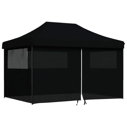 Šator za svadbe - šator za zabave 279 x 410 x 315 cm Crna Oxford tkanina - Crna s 4 bočna zida Da Cijena