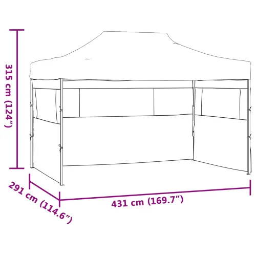 Šator za svadbe - šator za zabave 291 x 431 x 315 cm Krem Oxford tkanina - Krem s dvije bočne zidove Da Cijena