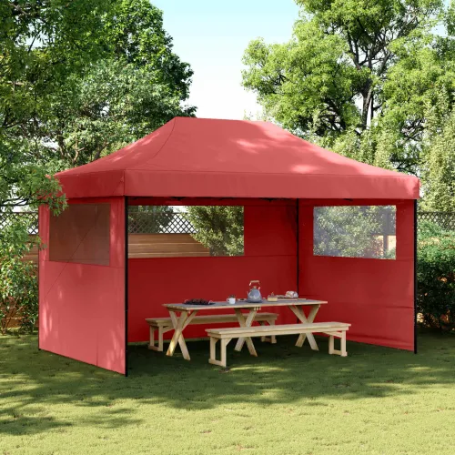 Šator za svadbe - šator za zabave 292 x 440 x 315 cm Tamno crvena Oxford tkanina - Tamno crvena s dvije bočne zidove Da Cijena