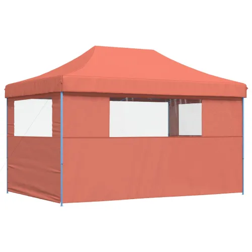 Šator za svadbe - šator za zabave 292 x 440 x 315 cm Terakota Oxford tkanina - Terakota s dvije bočne zidove Da Cijena