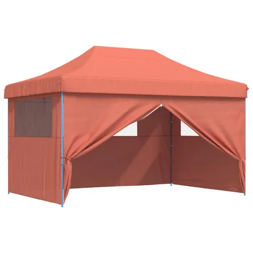 Šator za svadbe - šator za zabave 292 x 440 x 315 cm Terakota Oxford tkanina - Terakota s 4 bočna zida Da Cijena