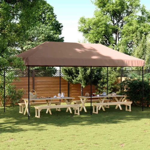 Šator za svadbe - šator za zabave 292 x 580 x 315 cm Smeđa Oxford tkanina - Smeđa Bez bočnog zida Da Cijena