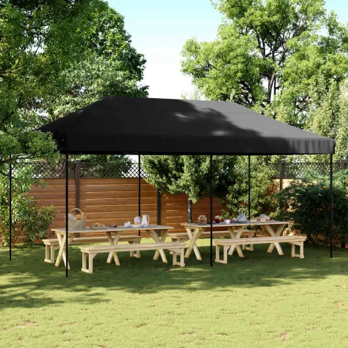 Šator za svadbe - šator za zabave 292 x 580 x 315 cm Crna Oxford tkanina - Crna Bez bočnog zida Da Cijena